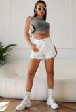Kadın Gri Çapraz Bağlamalı Crop Top Büstiyer
