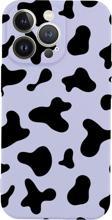 Butikcase İphone 13 Pro Inek Desenli Lila Telefon Kılıfı