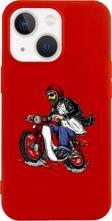 Butikcase İphone 13 Motobiker Tasarımlı Kırmızı Telefon Kılıfı
