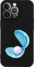 Butikcase İphone 13 Incili Deniz Tasarımlı Siyah Telefon Kılıfı