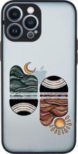 Mooodcase İphone 13 Pro Max Uyumlu Sunset Wave Desenli Kamera Korumalı Buzlu Şeffaf Lüx Telefon Kılıfı