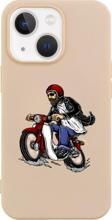 Butikcase İphone 13 Motobiker Tasarımlı Pembe Telefon Kılıfı