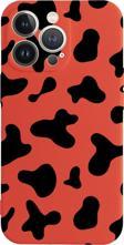 Butikcase İphone 13 Pro Inek Desenli Kırmızı Telefon Kılıfı