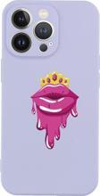 Butikcase İphone 13 Pro Crown Lip Tasarımlı Lila Telefon Kılıfı