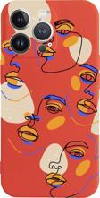 Butikcase İphone 13 Pro Surreal Face Tasarımlı Kırmızı Telefon Kılıfı