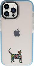 Mooodcase İphone 13 Pro Mandala Cat Candy Bumper Darbe Emci Silikonlu Telefon Kılıfı