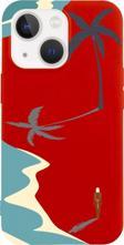 Butikcase İphone 13 Beach Woman Tasarımlı Kırmızı Telefon Kılıfı