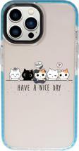 Mooodcase İphone 13 Pro Şirin Kedicikler Candy Bumper Darbe Emci Silikonlu Telefon Kılıfı