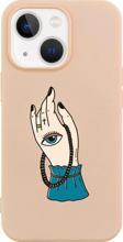 Butikcase İphone 13 El Ve Göz Tasarımlı Pembe Telefon Kılıfı