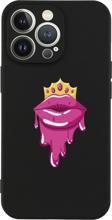 Butikcase İphone 13 Pro Crown Lip Tasarımlı Siyah Telefon Kılıfı