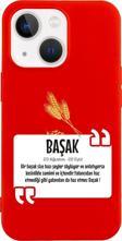 Butikcase İphone 13 Başak Yıldız Tasarımlı Kırmızı Telefon Kılıfı