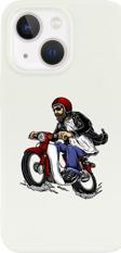 Butikcase İphone 13 Motobiker Tasarımlı Beyaz Telefon Kılıfı