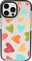 Mooodcase İphone 13 Pro Uyumlu Renkli Kalpler Desenli Candy Bumper Silikonlu Telefon Kılıfı