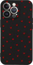 Butikcase İphone 13 Pro Minik Kalpler Tasarımlı Siyah Telefon Kılıfı