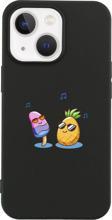 Butikcase İphone 13 Singer Pineapple Tasarımlı Siyah Telefon Kılıfı
