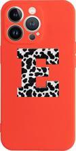 Butikcase İphone 13 Pro E Harfi Tasarımlı Kırmızı Telefon Kılıfı