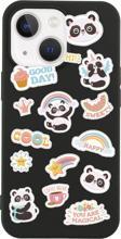 Butikcase İphone 13 Sticker Panda Tasarımlı Siyah Telefon Kılıfı