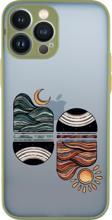Mooodcase İphone 13 Pro Max Uyumlu Sunset Wave Desenli Kamera Korumalı Buzlu Şeffaf Lüx Telefon Kılıfı