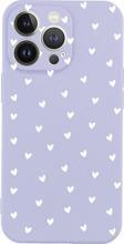 Butikcase İphone 13 Pro Minik Kalpler Beyaz Tasarımlı Lila Telefon Kılıfı