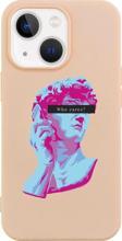 Butikcase İphone 13 Who Cares Tasarımlı Pembe Telefon Kılıfı