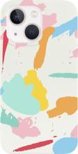 Butikcase İphone 13 Brush Strokes Tasarımlı Beyaz Telefon Kılıfı