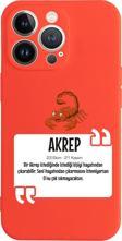 Butikcase İphone 13 Pro Akrep Burcu Tasarımlı Kırmızı Telefon Kılıfı