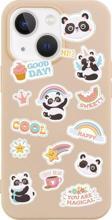 Butikcase İphone 13 Sticker Panda Tasarımlı Pembe Telefon Kılıfı