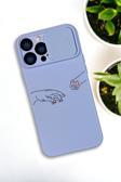 Mooodcase İphone 13 Pro Max Uyumlu Hand And Paw Desenli Kamera Koruma Slider Kapaklı Silikonlu Telefon Kılıfı