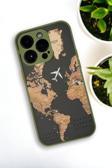 Mooodcase İphone 13 Pro Max Uyumlu Dünya Harita Desenli Buzlu Şeffaf Lüx Telefon Kılıfı
