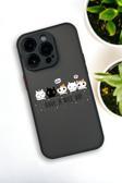 Mooodcase İphone 13 Pro Max Uyumlu Şirin Kedicikler Desenli Buzlu Şeffaf Lüx Telefon Kılıfı