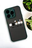 Mooodcase İphone 13 Pro Max Uyumlu Şirin Kedicikler Desenli Buzlu Şeffaf Lüx Telefon Kılıfı