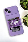 Mooodcase İphone 13 Uyumlu Mexico Ticket Desenli Kamera Koruma Slider Kapaklı Silikonlu Telefon Kılıfı