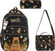 Unisex İlkokul Çantası Caby Para 3'lü Set 40*30 Cm Beslenme Çantası Kalem Kutusu Ortopedik KabyPare