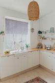 Cotton Maison Naturel Potlu Ekose Tül Perde Retro