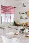Cotton Maison Naturel Potlu Ekose Tül Perde Retro