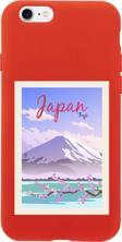 Butikcase İphone 8 Japan Fuji Tasarımlı Kırmızı Telefon Kılıfı