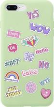 Butikcase İphone 7 Plus Stickers Tasarımlı Yeşil Telefon Kılıfı