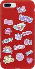 Butikcase İphone 7 Plus Stickers Tasarımlı Kırmızı Telefon Kılıfı