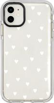 Mooodcase İphone 11 Uyumlu Beyaz Kalpler Candy Bumper Silikonlu Telefon Kılıfı