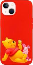 Butikcase İphone 14 Plus Winnie The Pooh Desenli Lansman Kırmızı Telefon Kılıfı