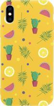 Butikcase İphone Xs Summer Cactus Tasarımlı Sarı Telefon Kılıfı