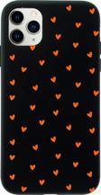 Butikcase Iphone 11 Pro Minik Kalpler Turuncu Tasarımlı Siyah Telefon Kılıfı