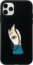 Butikcase Iphone 11 Pro El Ve Göz Tasarımlı Siyah Telefon Kılıfı