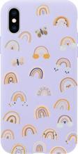 Butikcase İphone Xs Pink Rainbow Tasarımlı Lila Telefon Kılıfı