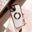 Mooodcase İphone 14 Plus Logo Detaylı Lens Korumalı Renkli Çerçeve Detaylı Şeffaf Silikon Kılıf Mchzr