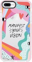 Mooodcase İphone 8 Plus Manifest Your Vision Candy Bumper Silikonlu Telefon Kılıfı