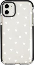 Mooodcase İphone 11 Uyumlu Beyaz Kalpler Candy Bumper Silikonlu Telefon Kılıfı