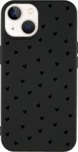 Butikcase İphone 14 Minik Kalpler Siyah Desenli Lansman Siyah Telefon Kılıfı