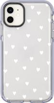 Mooodcase İphone 11 Uyumlu Beyaz Kalpler Candy Bumper Silikonlu Telefon Kılıfı