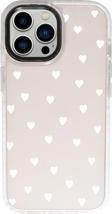 Mooodcase İphone 15 Pro Uyumlu Beyaz Kalpler Desenli Candy Bumper Darbe Emci Silikonlu Telefon Kılıfı Mchzr